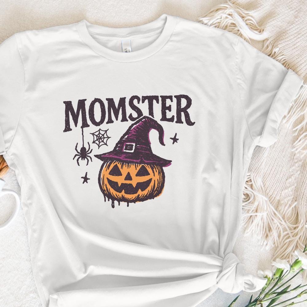 Momster Halloween PNG, Funny Mom Witch Pumpkin PNG Design - 300 DPI