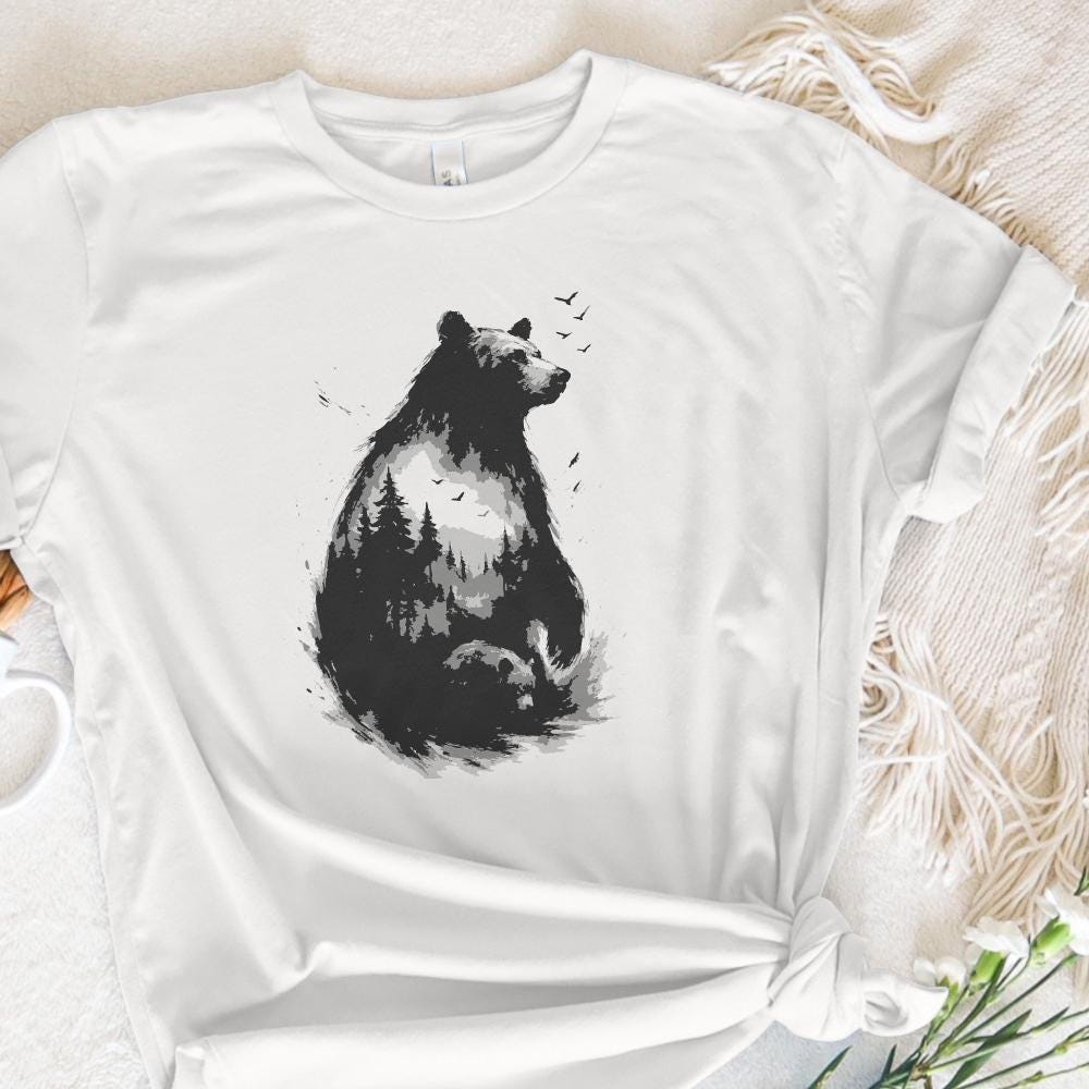 Bear Forest Wilderness PNG, Wildlife Nature Bear PNG - 300 DPI Design for