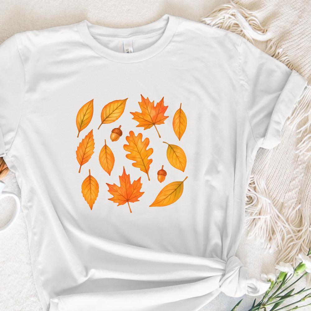 Autumn Leaves Watercolor PNG, Fall Leaf Clipart - 300 DPI Design for