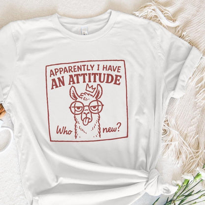 Apparently I Have An Attitude Llama PNG, Funny Attitude Llama Shirt - 300