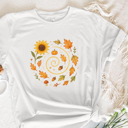 Autumn Leaves Pumpkin Sunflower PNG, Cute Fall Acorn Mushroom Clipart -