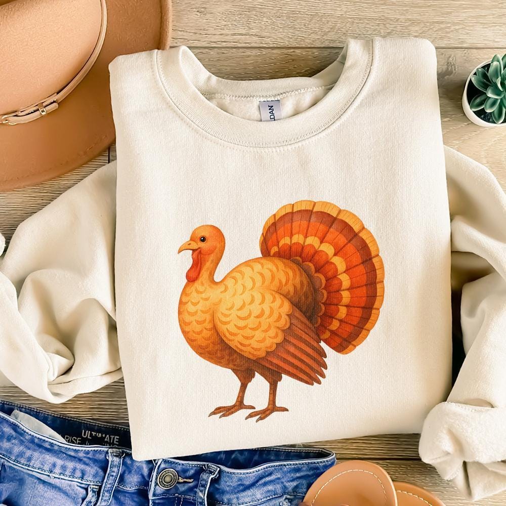 Thanksgiving Turkey PNG, Fall Harvest Turkey Art - 300 DPI Design for