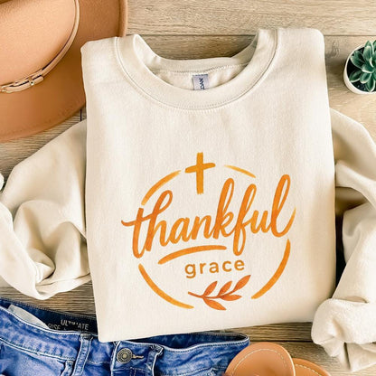Thankful Grace PNG, Thanksgiving Shirt PNG - 300 DPI Design for T-Shirt