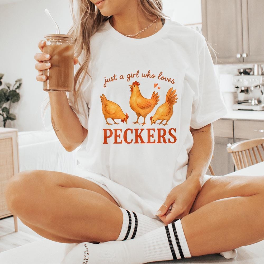 Just A Girl Who Loves Peckers PNG, Cute Chicken PNG - 300 DPI Design for