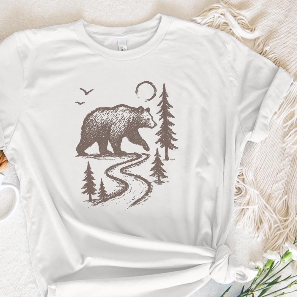 Bear In Forest Path PNG, Wilderness Animal PNG Download - 300 DPI Design