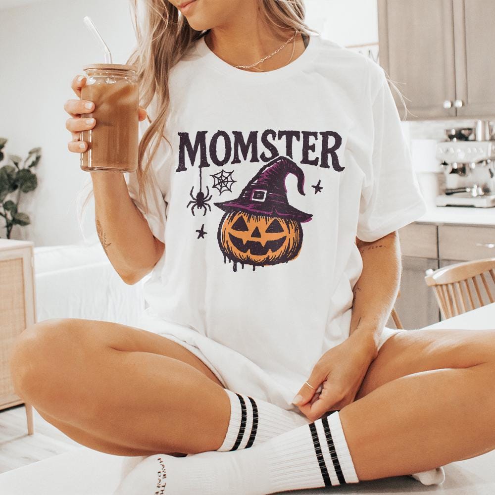 Momster Halloween PNG, Funny Mom Witch Pumpkin PNG Design - 300 DPI