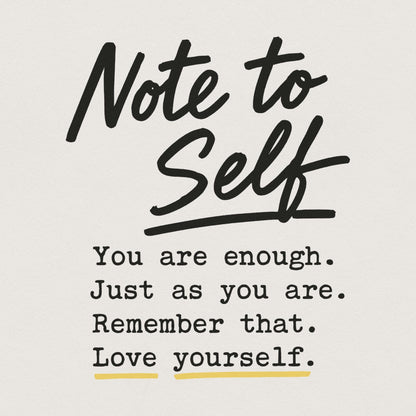 Note To Self PNG Digital Download, Motivational Sublimation - 300 DPI
