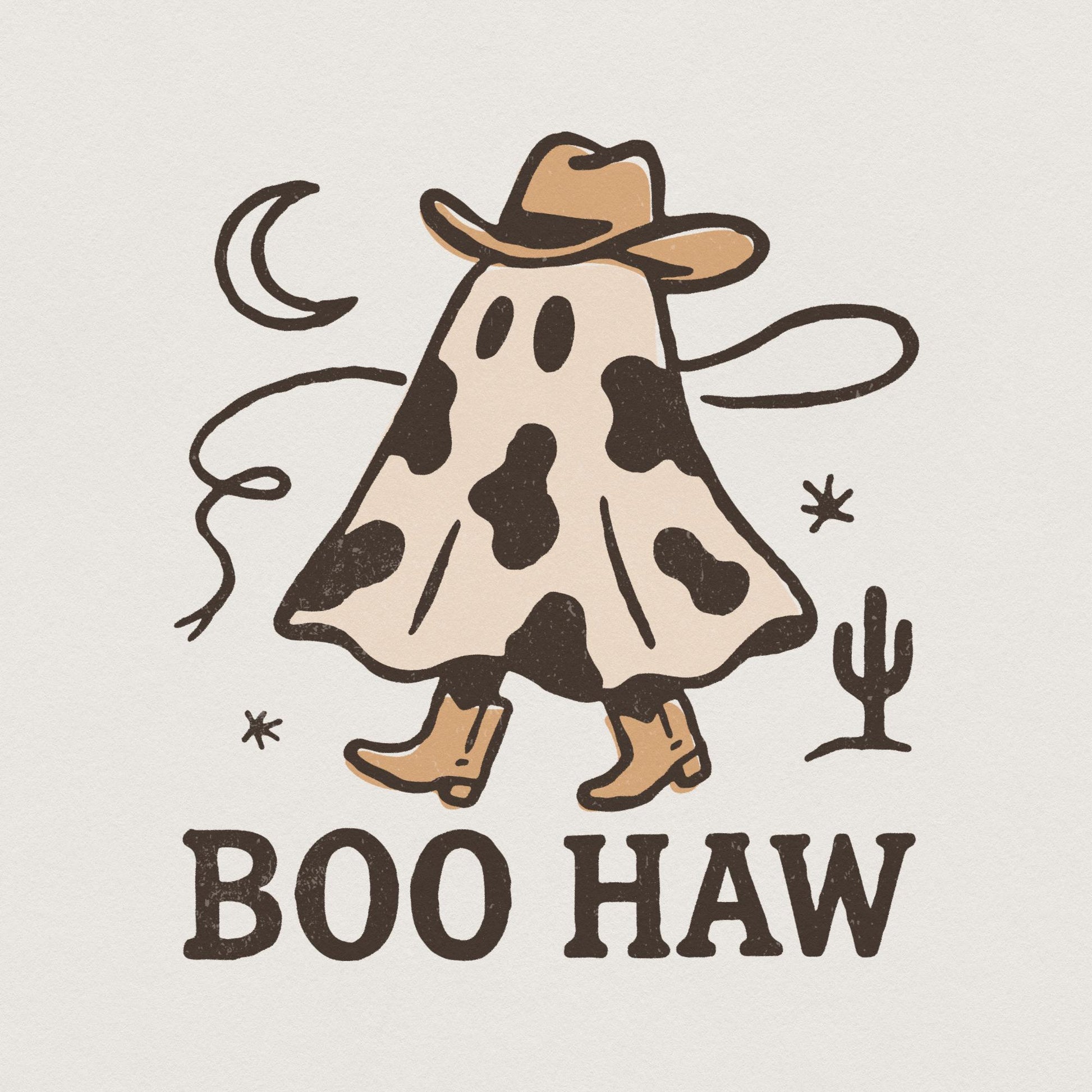 Boo Haw PNG, Cowboy Ghost png - 300 DPI Design for T-Shirt