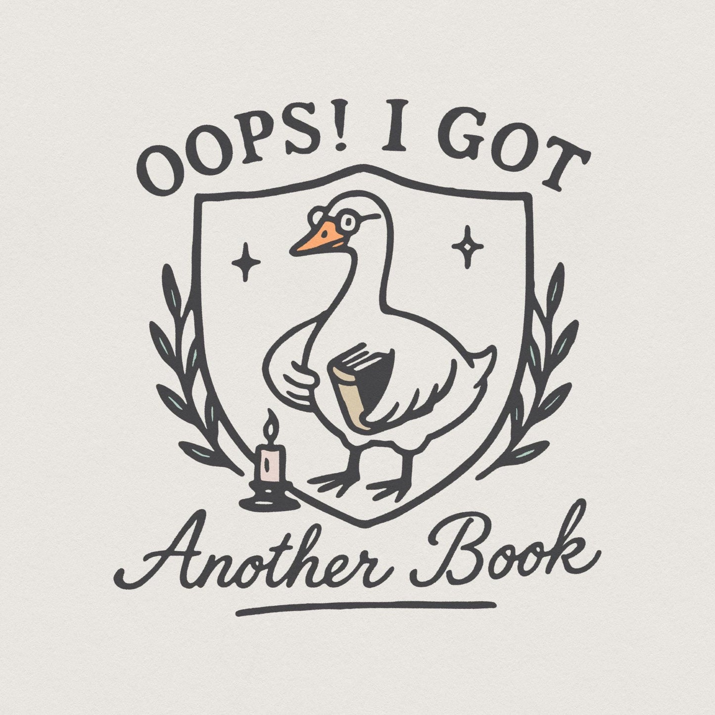 Oops I Bought Another Book PNG, Funny Goose Bookish PNG - 300 DPI Design