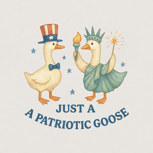 Patriotic Goose PNG, 4th of July Silly Goose Clipart - 300 DPI Design for