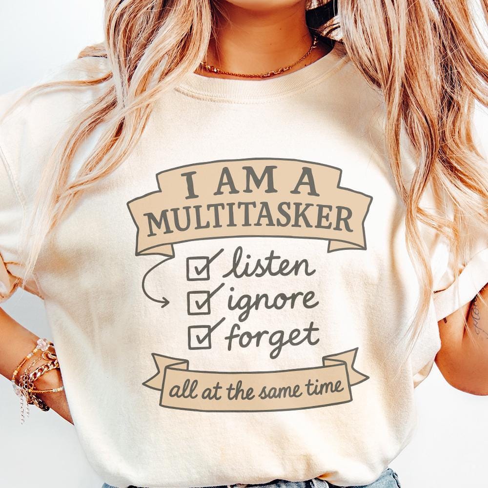 Multitasker Sublimation PNG, Funny Retro T-Shirt Design - 300 DPI Design