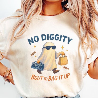 No Diggity Bout to Bag It Up PNG, Cute Ghost PNG - 300 DPI Design for