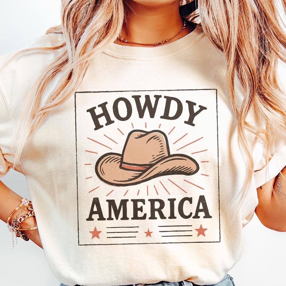 Howdy America PNG, 4th of July Sublimation - 300 DPI Design for T-Shirt
