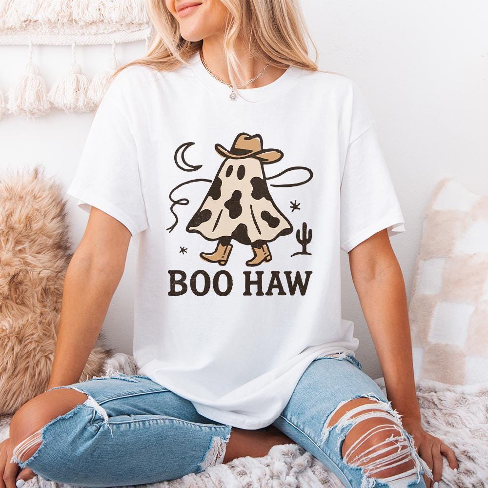 Boo Haw PNG, Cowboy Ghost png - 300 DPI Design for T-Shirt