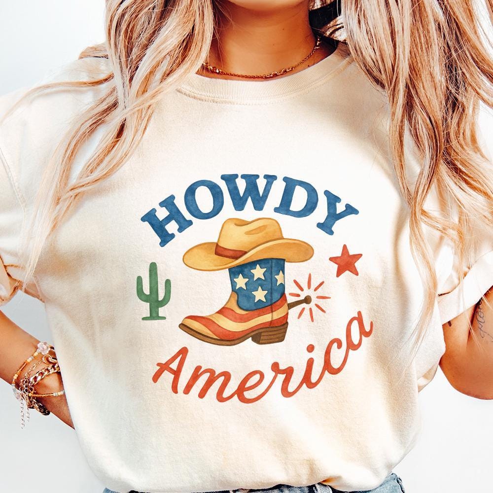 Howdy America PNG, 4th of July PNG - 300 DPI Design for T-Shirt