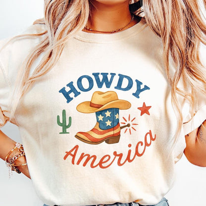 Howdy America PNG, 4th of July PNG - 300 DPI Design for T-Shirt