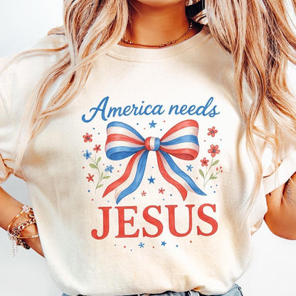 America Needs Jesus PNG, Sublimation Designs - 300 DPI Design for T-Shirt