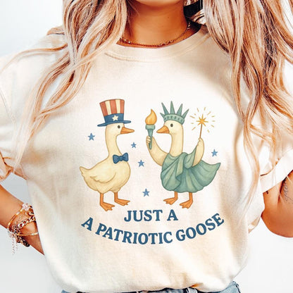 Patriotic Goose PNG, 4th of July Silly Goose Clipart - 300 DPI Design for