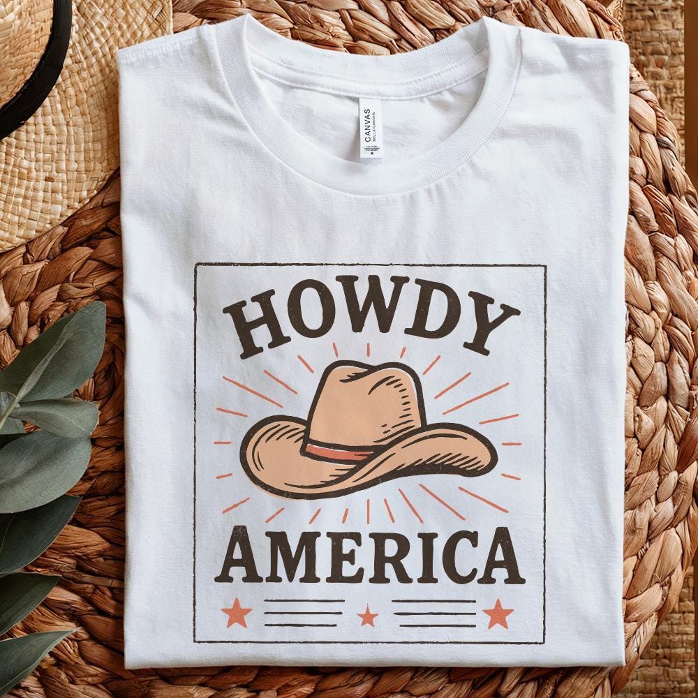 Howdy America PNG, 4th of July Sublimation - 300 DPI Design for T-Shirt