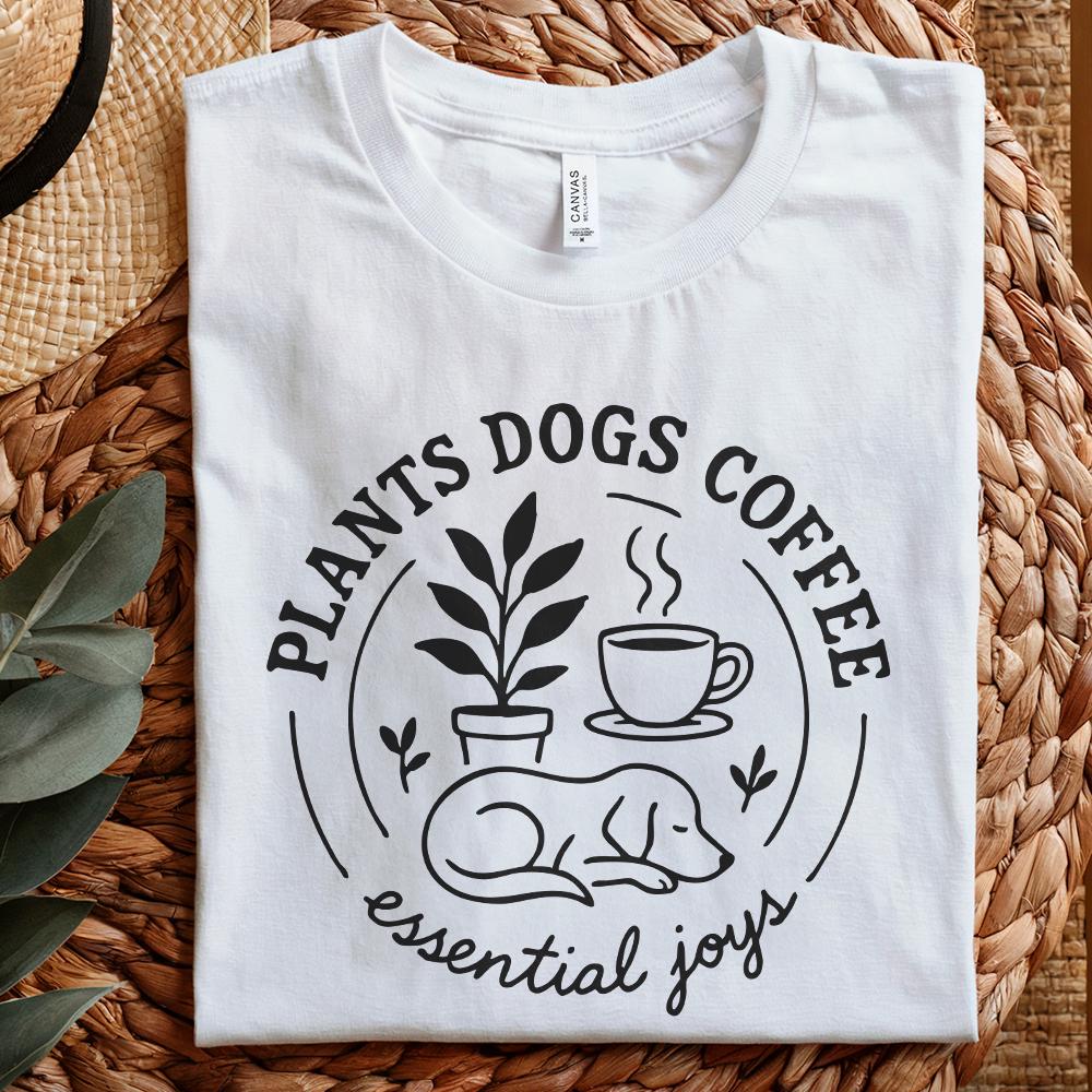 Plants Dogs Coffee PNG, Dog Mom Plant Shirt - 300 DPI Design for T-Shirt