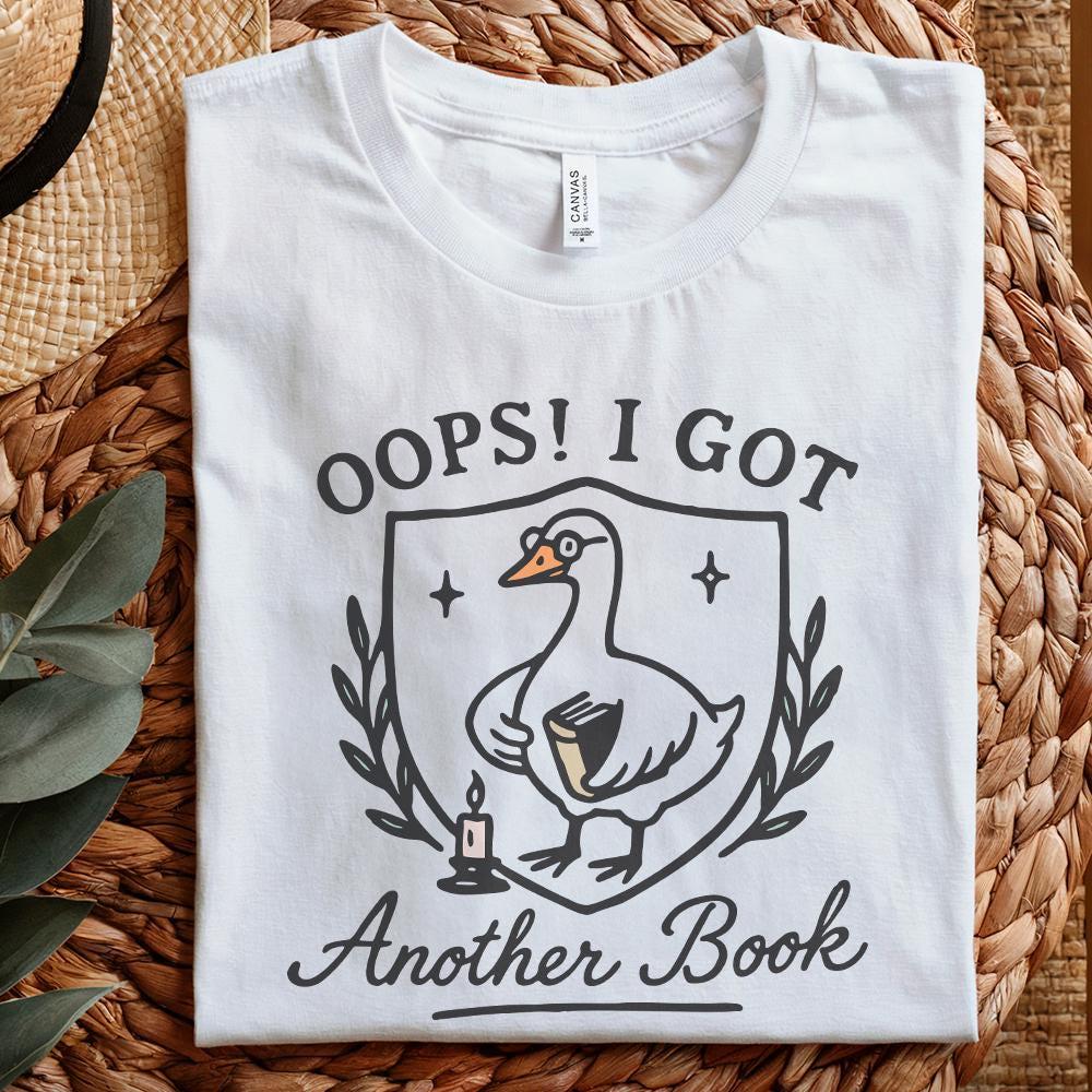 Oops I Bought Another Book PNG, Funny Goose Bookish PNG - 300 DPI Design