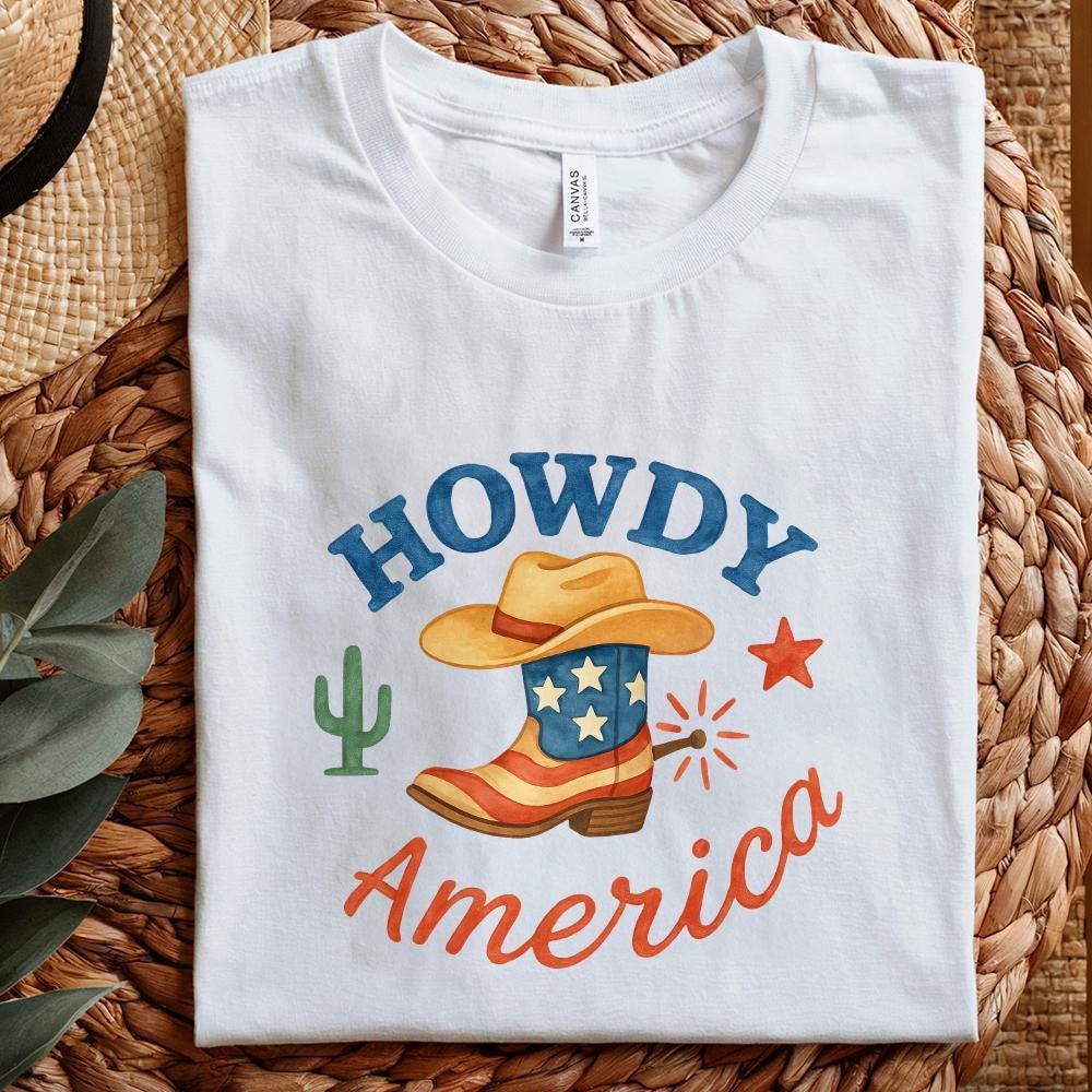 Howdy America PNG, 4th of July PNG - 300 DPI Design for T-Shirt