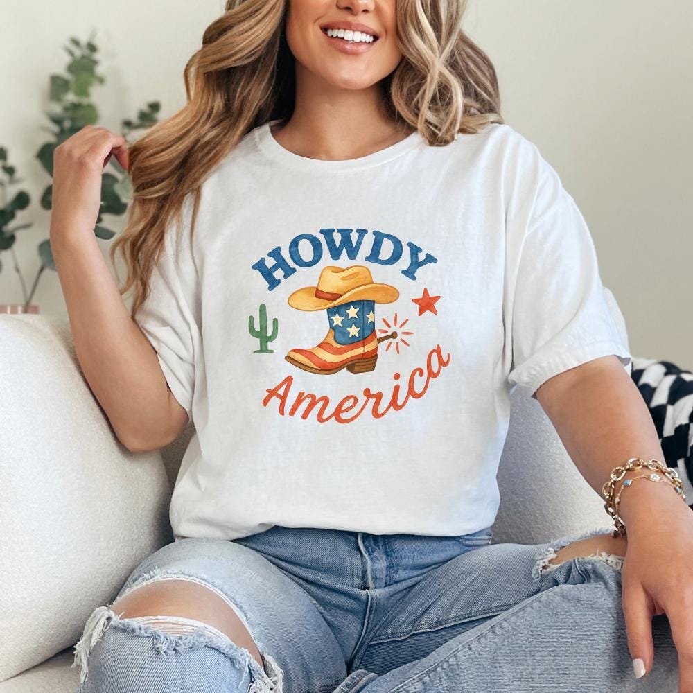 Howdy America PNG, 4th of July PNG - 300 DPI Design for T-Shirt