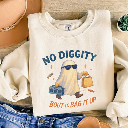 No Diggity Bout to Bag It Up PNG, Cute Ghost PNG - 300 DPI Design for