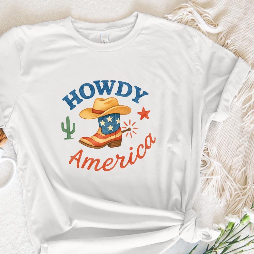 Howdy America PNG, 4th of July PNG - 300 DPI Design for T-Shirt