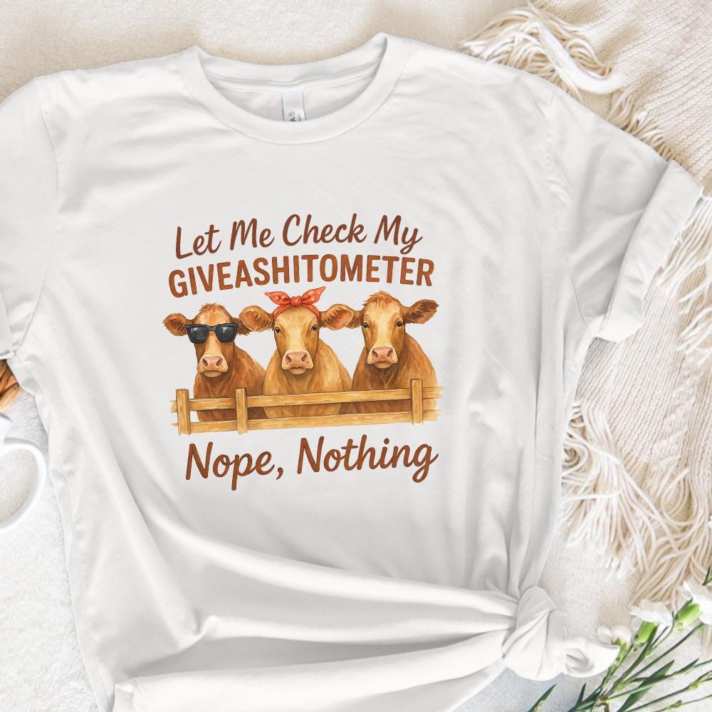 Funny Cow Giveashitometer PNG, Digital Download Clipart - 300 DPI Design