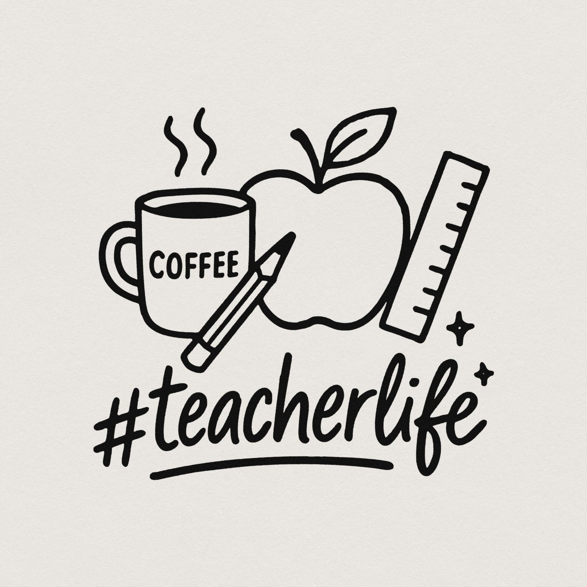 Teacher Life png, Back to School - 300 DPI Design for T-Shirt