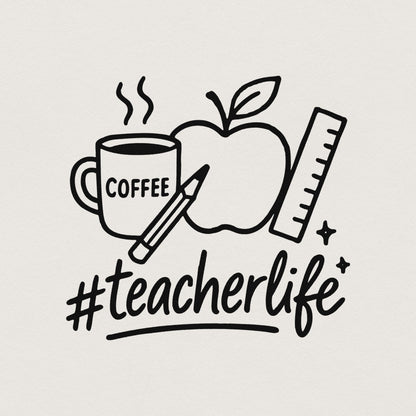 Teacher Life png, Back to School - 300 DPI Design for T-Shirt