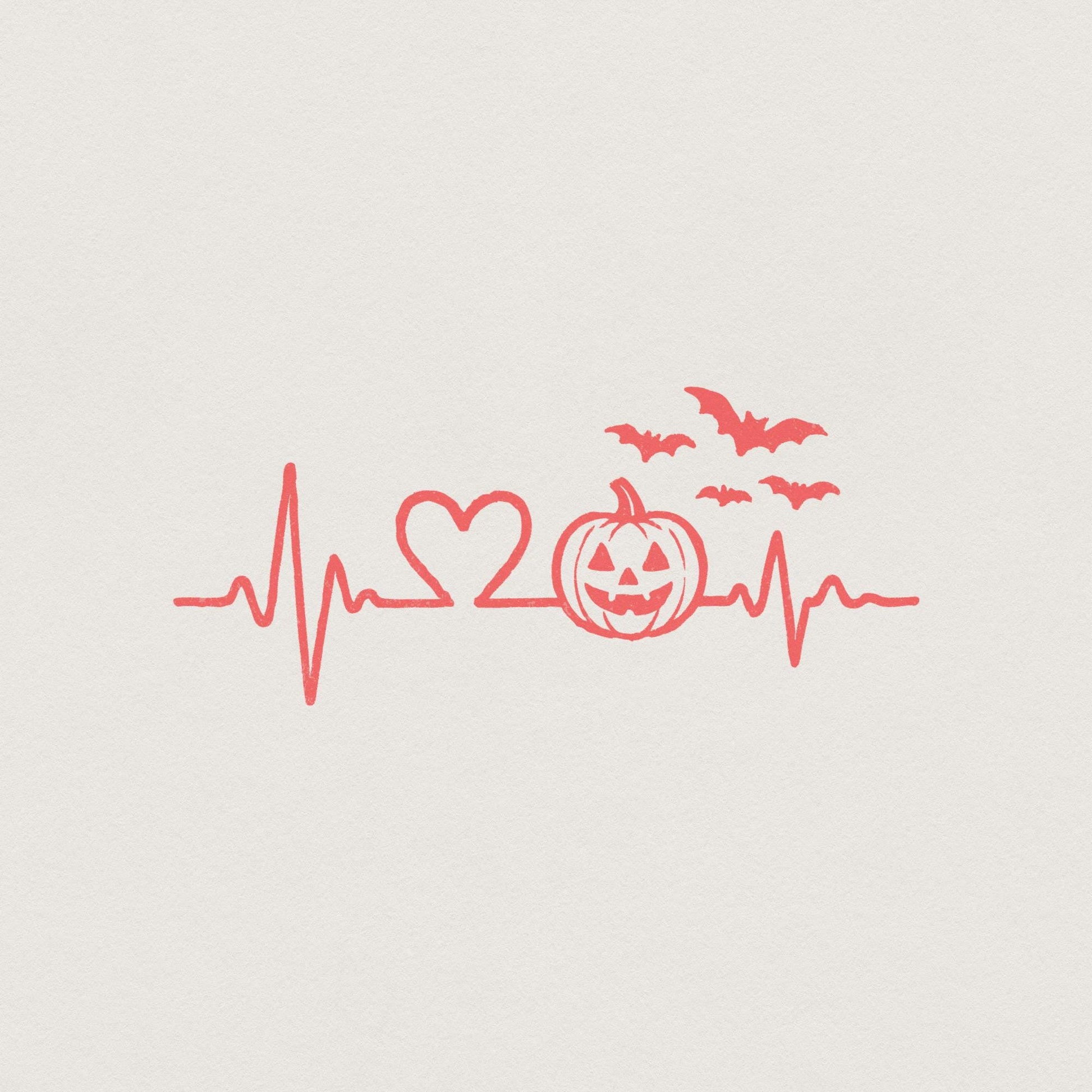 Halloween png, Heartbeat png - 300 DPI Design for T-Shirt