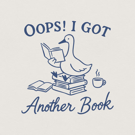 Oops I Bought Another Book Funny Goose PNG, Sassy Bookish Boho Floral -