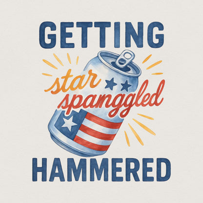 Getting Star Spangled Hammered PNG, Instant Download - 300 DPI Design for