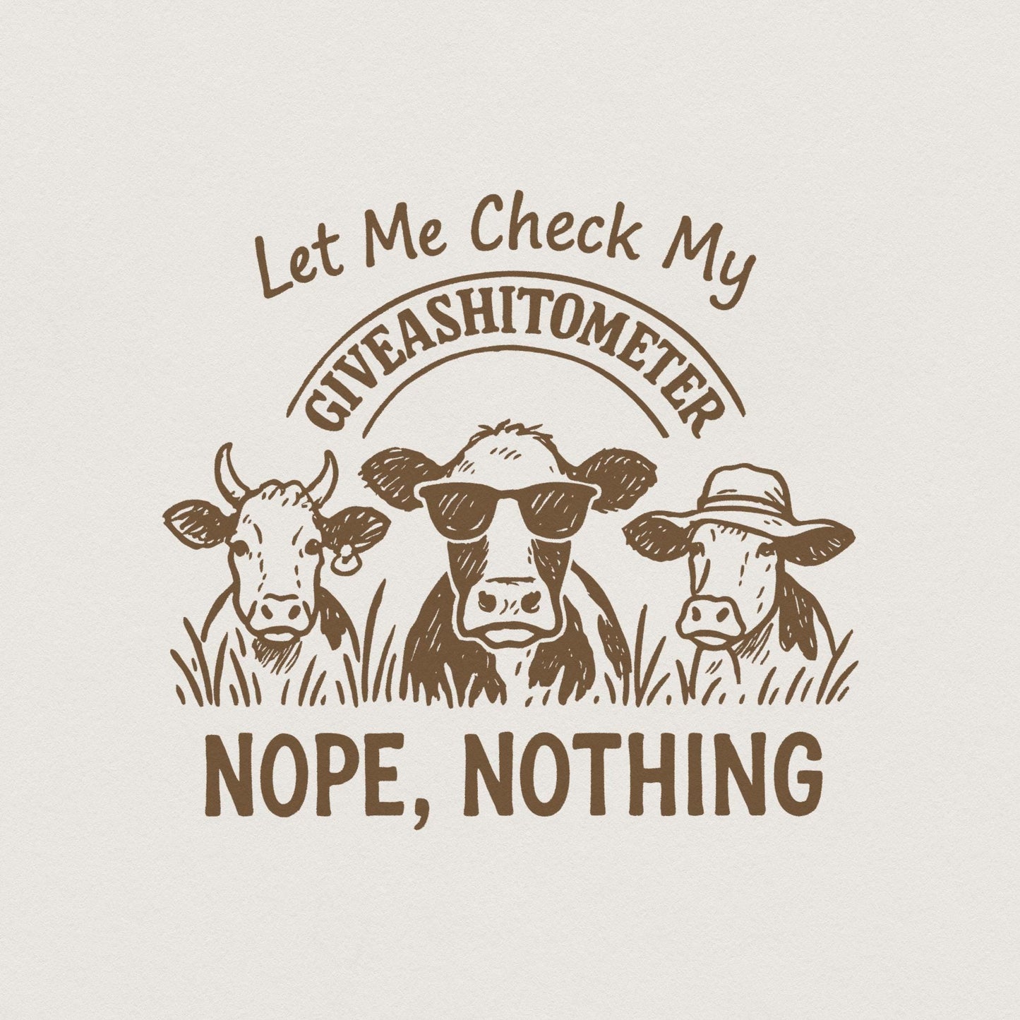 Funny Cow Giveashitometer PNG, Digital Download Clipart - 300 DPI Design