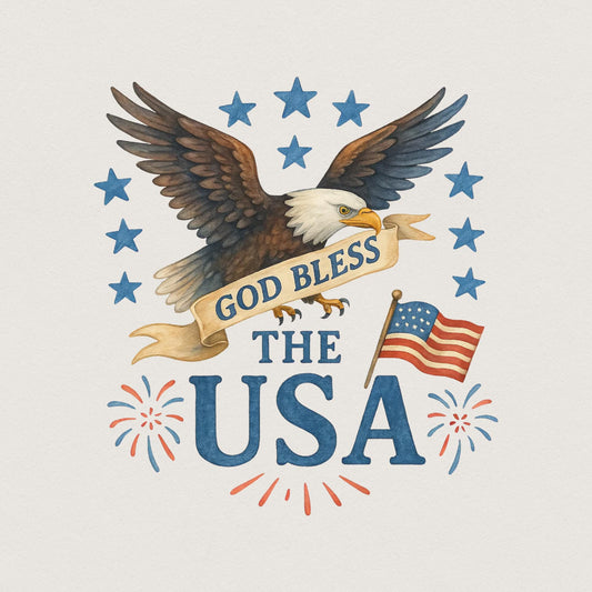 God Bless America PNG, 4th of July PNG - 300 DPI Design for T-Shirt