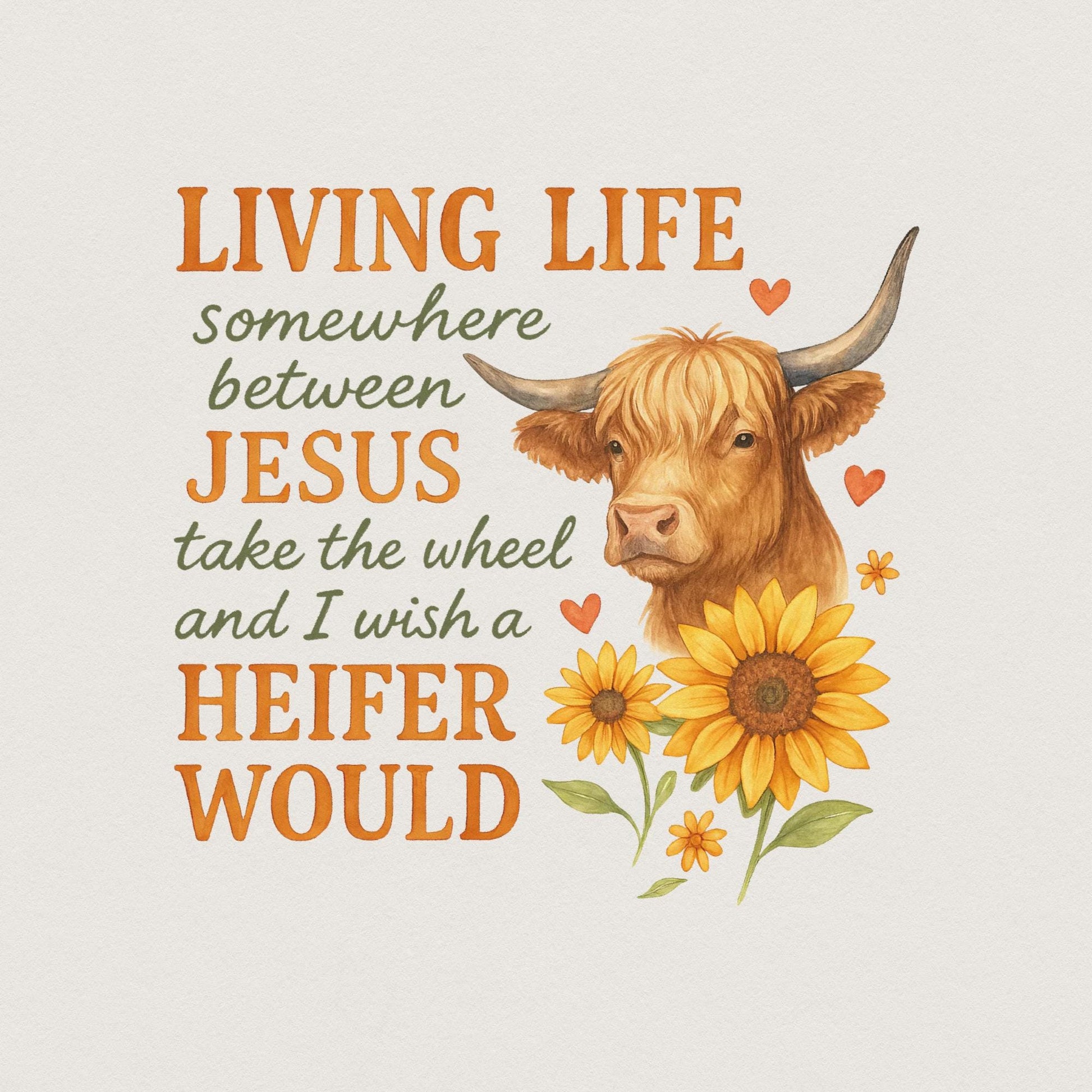 Heifer Cow PNG, Sunflower Sublimation Design - 300 DPI Design for T-Shirt