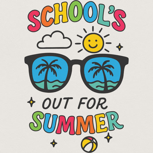 School's Out For Summer PNG, Teacher Sublimation - 300 DPI Design for