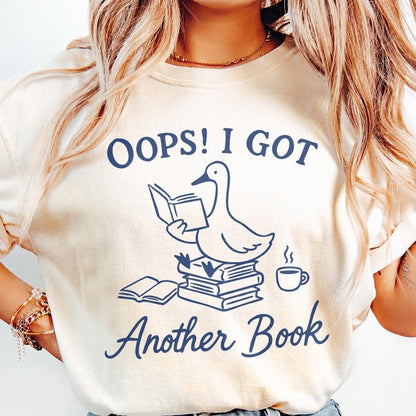 Oops I Bought Another Book Funny Goose PNG, Sassy Bookish Boho Floral -