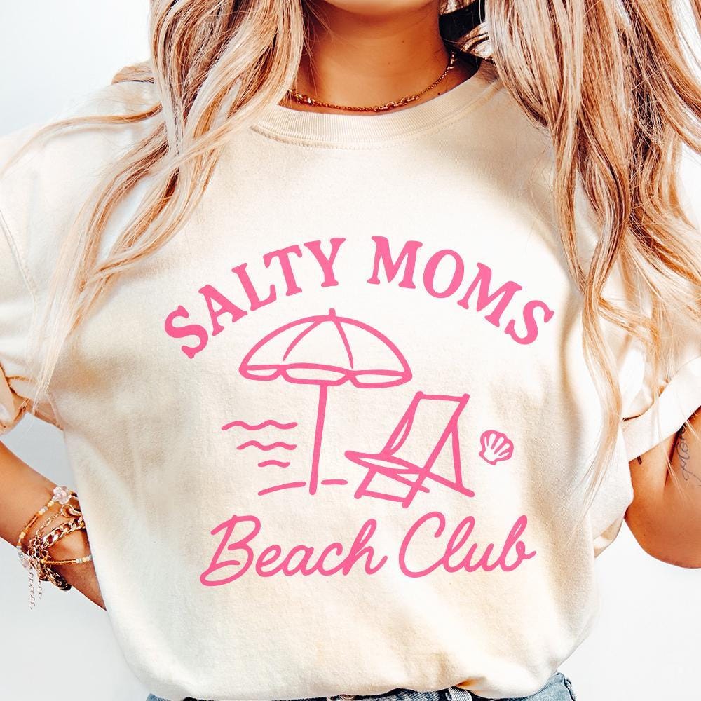 Salty Moms Beach Club Shirt, Beach PNG - 300 DPI Design for T-Shirt