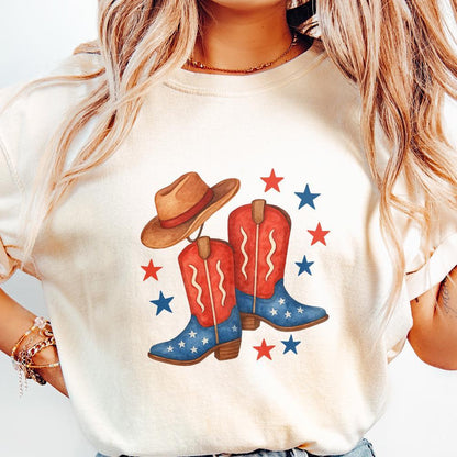 Coquette Cowgirl PNG, Aesthetic 4th of July - 300 DPI Design for T-Shirt