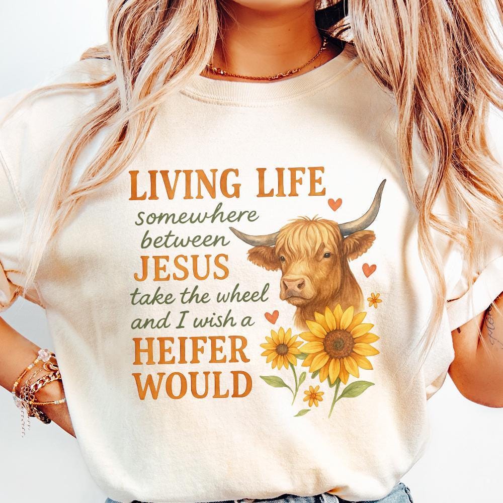 Heifer Cow PNG, Sunflower Sublimation Design - 300 DPI Design for T-Shirt