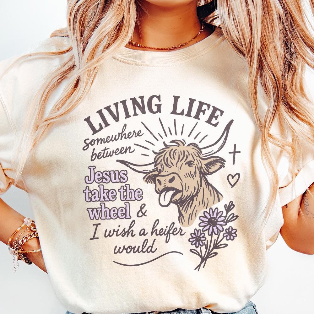 Heifer Cow PNG, Sublimation Design - 300 DPI Design for T-Shirt