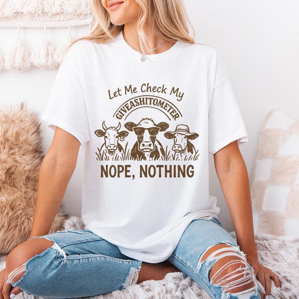 Funny Cow Giveashitometer PNG, Digital Download Clipart - 300 DPI Design