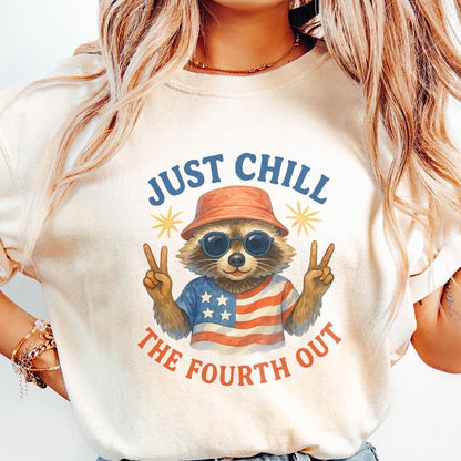 Raccoon Just Chill the Fourth Out png, America PNG - 300 DPI Design for