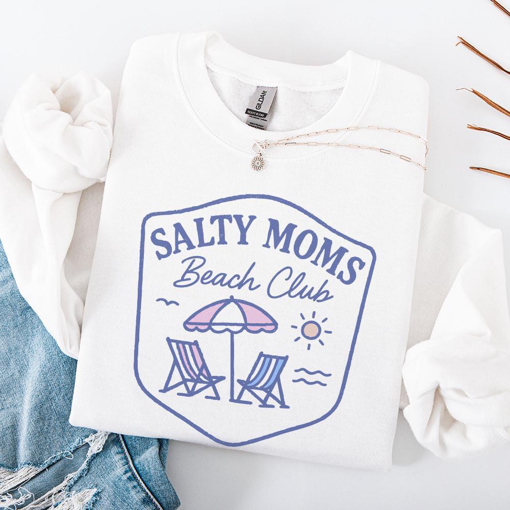 Salty Moms Beach Club PNG, Mothers Day Shirt - 300 DPI Design for T-Shirt