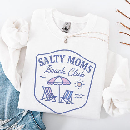 Salty Moms Beach Club PNG, Mothers Day Shirt - 300 DPI Design for T-Shirt
