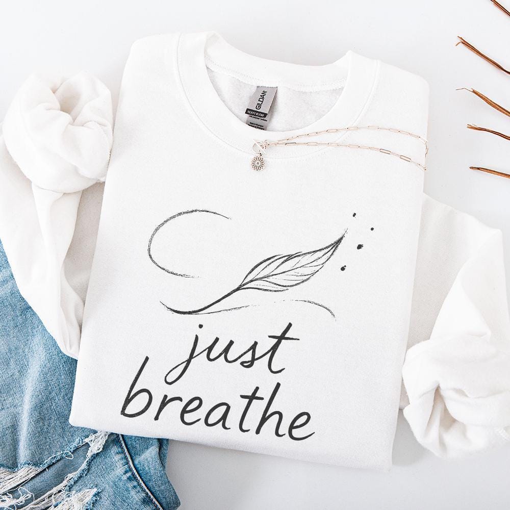 Just Breathe Dandelion png, Digital Download - 300 DPI Design for T-Shirt