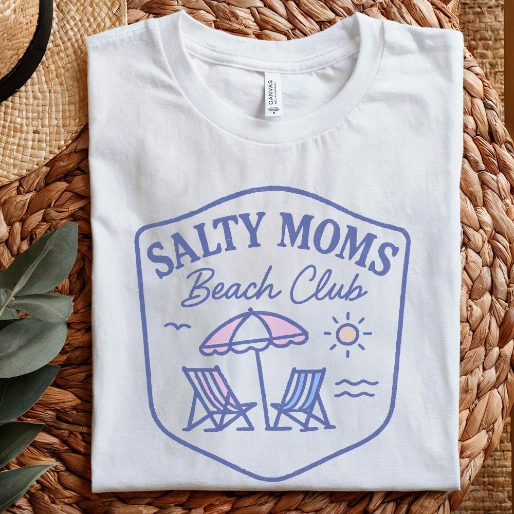 Salty Moms Beach Club PNG, Mothers Day Shirt - 300 DPI Design for T-Shirt